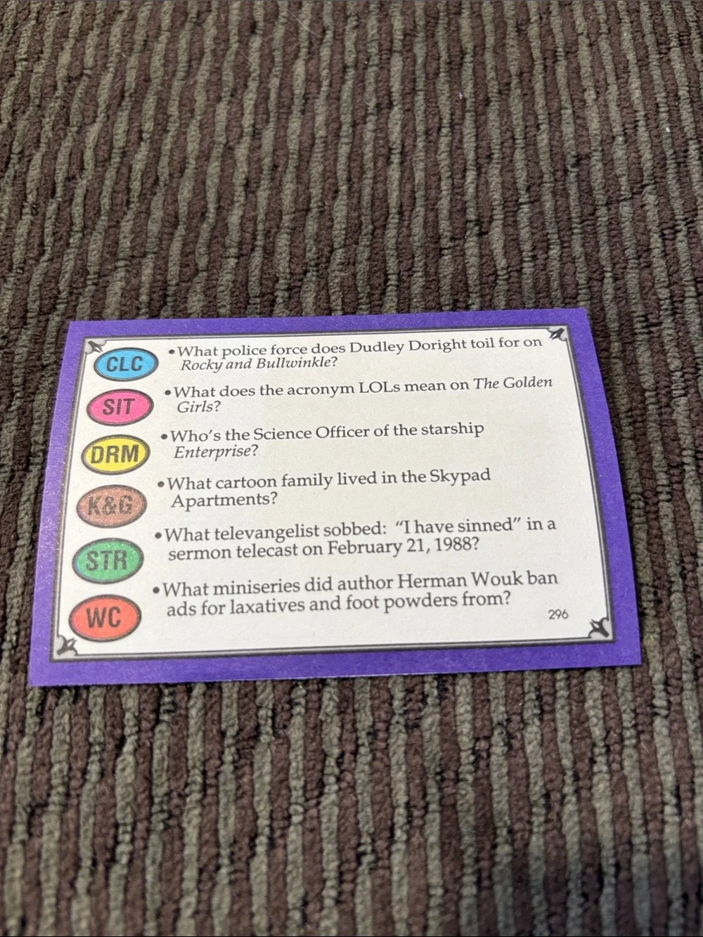 TV Edition Card Set - Purple